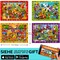 Search & Find Puzzle 4x60 Pcs for Kids | Birds, Camping, Garden